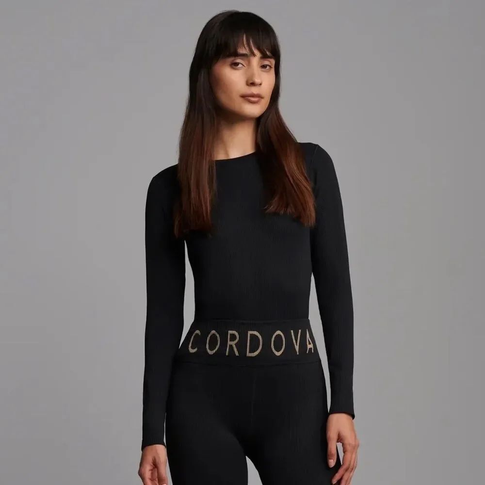 Cordova Ski Base Layers Thermal Long Sleeve Top Only NWT Size M/L Medium Black